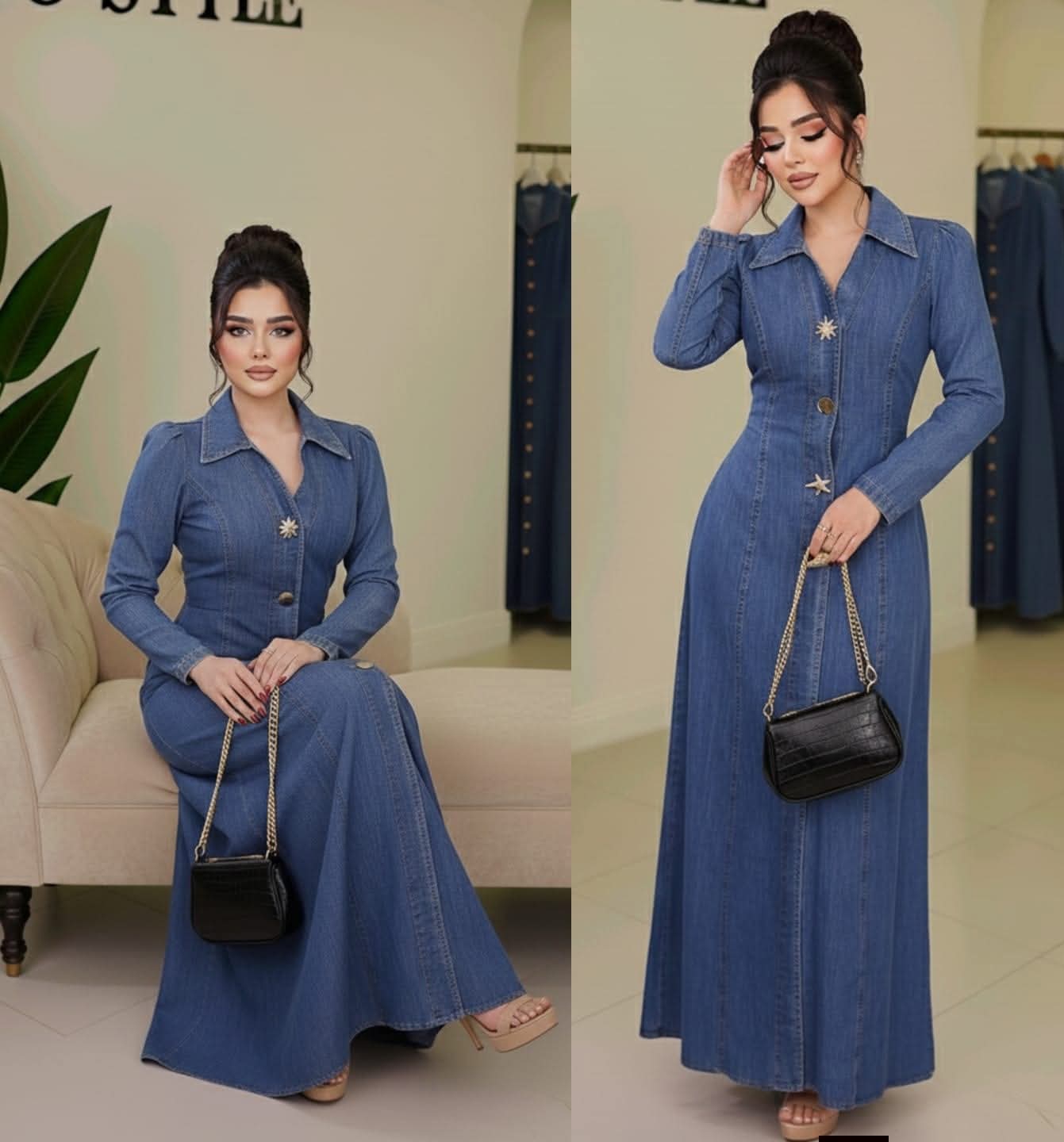 فستان جينز نسائي أنيق