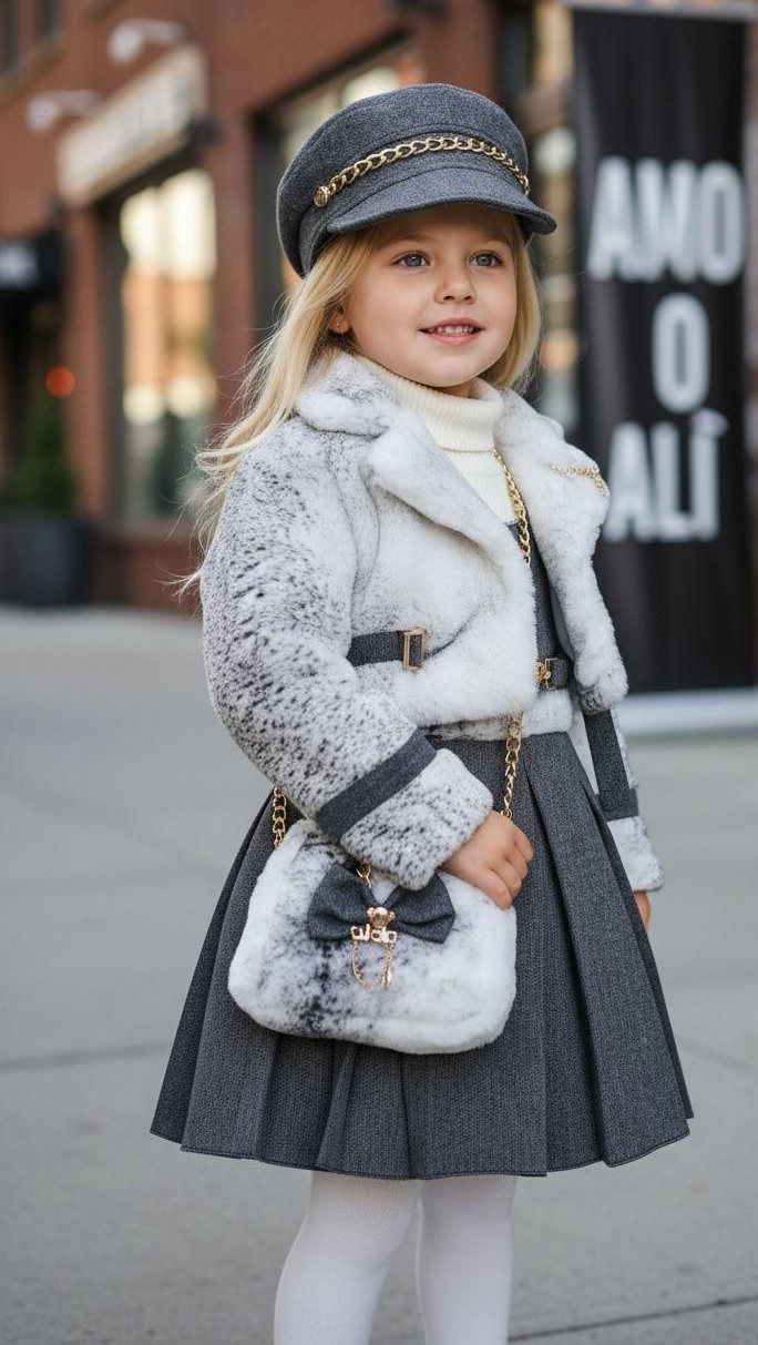 طقم بناتي شتوي فاخر – 5 قطع مميزة