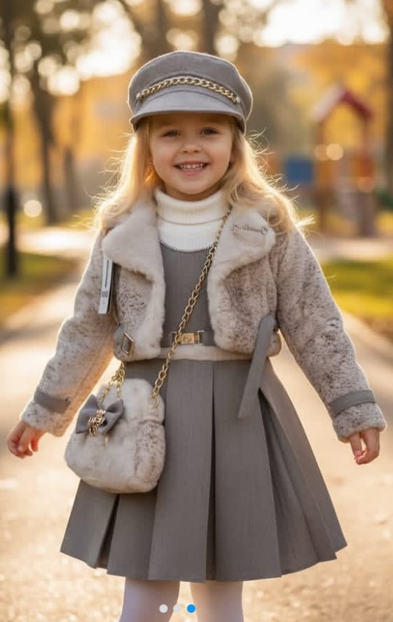 طقم بناتي شتوي فاخر – 5 قطع مميزة