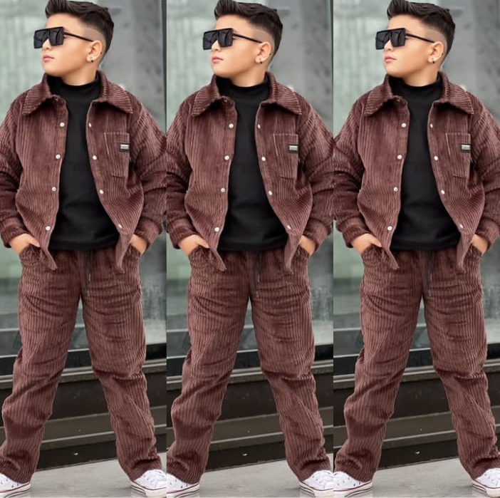 طقم ولادي شتوي كوردروي أنيق